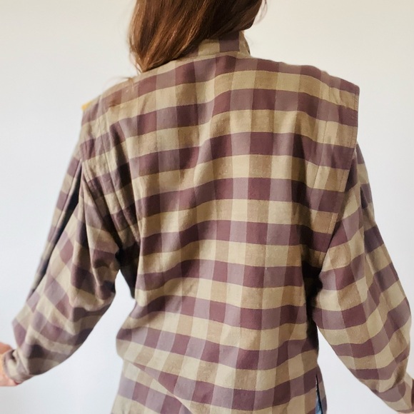 Cotton nutmeg and cocoa check jacket - Picture 7 of 7